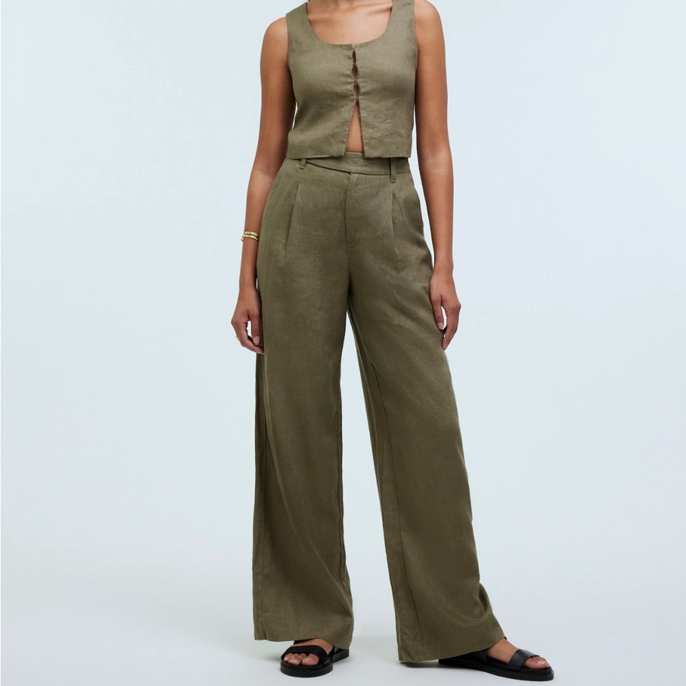Madewell Olive Green Women's linen set